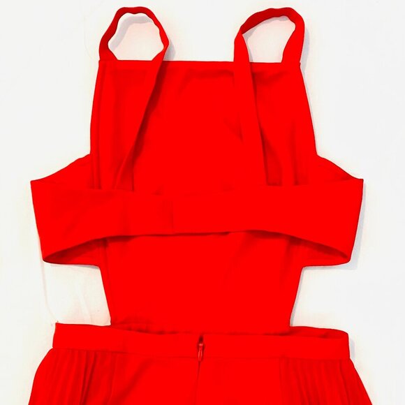 BCBGMaxAzria Brielle open back pleated red mini dress, Size 0, evening, party - Picture 7 of 10